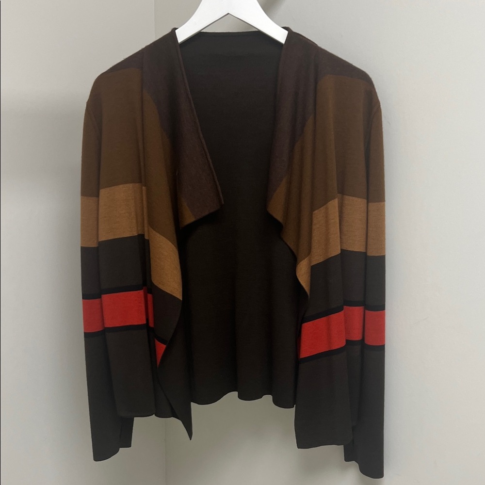 Akris Silk/Cashmere Striped Cardigan